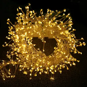 Led חג מולד מחרוזת אורות חזיז נחושת חוט אורות עם חתונה קישוט רקע