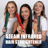 Lisseur vapeur infrarouge amélioré, professionnel, céramique 2-en-1, lisseur et boucleur, pour salon de coiffure - Vente chaude