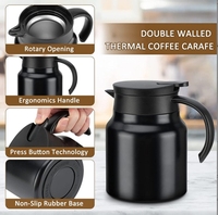 Nouveau gobelet isolé à double paroi en acier inoxydable 316L Logo personnalisé thé et 800ml 1000ml cafetière avec infuseur