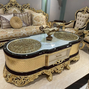 طقم أريكة فرنسية فاخرة لغرفة المعيشة، أثاث ملكي منحوت يدويًا بتصميم إمبراطوري لـ 6 أشخاص، مناسب للشقق والفنادق والفلل - Product Image 2