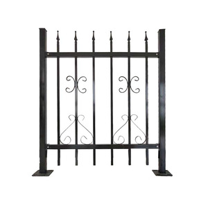 Pomme de cour <span class=keywords><strong>tubulaire</strong></span> en métal noir, pique-nique décorative de haute qualité protecteur avant, clôture en aluminium - Product Image 2