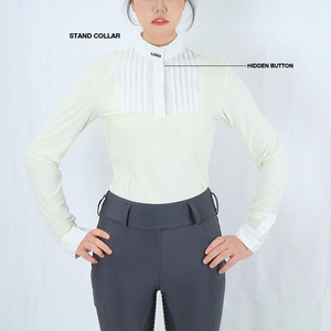 Mochila ecuestre única ARLAN para mujer, camisa de polo ecuestre de manga larga, ropa ecuestre - Product Image 1