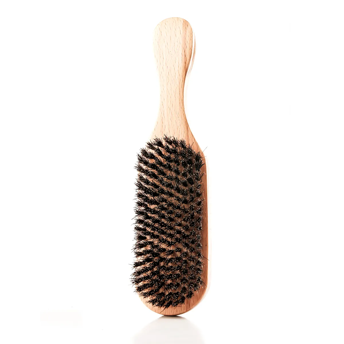 Customized Processing Man's Bristle Wave Hair Beard Brush Professional Solid Wood Hard 360 Wave Curve Brush
