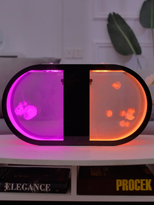 Interesting <strong>Small</strong> Acrylic Living Room <strong>Aquarium</strong> Ornamental LED Fish tank Ornaments Jellyfish tank <strong>Aquarium</strong>