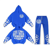 Vêtements avec logo personnalisé, ensembles de survêtements de haute qualité, ensemble de jogging unisexe, sweat-shirt à capuche, survêtement avec impression 3D en relief pour hommes