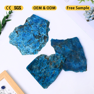 Vente en gros de plaques de pierre de guérison en cristal, tranche de plaquette d'apatite bleue naturelle pour la décoration - Product Image 5