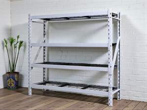 Étagère de <span class=keywords><strong>rangement</strong></span> industrielle robuste à 4 niveaux Member Mark, en acier allié, revêtement poudré, montage au sol, 77 po L x 24 po P x 72 po H - Product Image 2