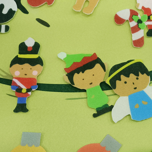 Calendrier de l'Avent en feutre polyester avec poches, décoration murale de Noël, 24 jours, réutilisable, décorations de porte - Product Image 4