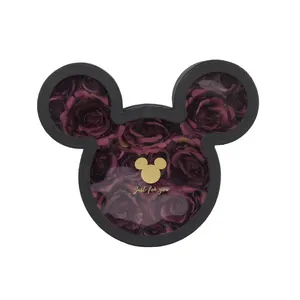 Custom Logo Mickey Mouse Shaped Cardboard Gift Box For Flower Rose Candy Packaging