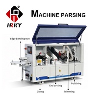 Machine automatique de chantournage de bords de meubles en MDF avec écran tactile, fonctions de collage et de polissage, alimentée par moteur, pour la menuiserie chinoise
