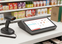 Ringan All-in-One 12.5 ''& 5'' POS kios dengan 80MM Printer Built-in SDK fungsi untuk toko kafe layar kedua & kios utama