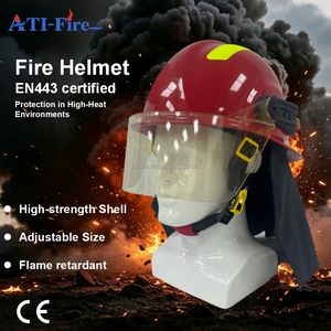 Casco da Vigili del Fuoco con Visiera, Rivestimento Antiurto, Resistente all'Usura, Ignifugo, Certificato CE EN443 per Pompieri e Soccorritori - Product Image 1