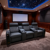 Italienisches Design 3-Sitzer Heimkino-Möbel Elektrischer Relaxsessel mit Mittelkonsole für Medienraum und Kinobenutzerlebnis