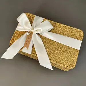 Caja de regalos de Pascua tejida a mano, cestas de almacenamiento para regalos del Día de la madre, Mini cesta de regalo de boda