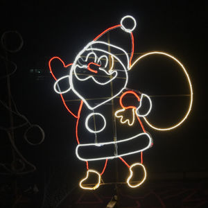 Decoraciones Navideñas de Exterior con Marco de Aluminio y Patrón de Santa Claus con Luces LED, Calidad IP65, Voltaje de 24v, Personalizable - Product Image 1