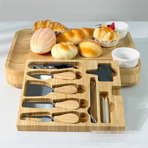 <span class=keywords><strong>Plateau</strong></span> à fruits, à steak, à pâtisserie avec couvercle transparent, planche à découper en bambou, planche à découper double face portable pour <span class=keywords><strong>fromage</strong></span>, cuisine - Product Image 2