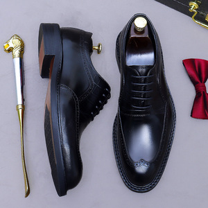 Zapatos de cuero grabados de alta gama para hombre, cuero vacuno de primera calidad, estilo ejecutivo, retro, zapatos de cuero de oficina para hombre - Product Image 6