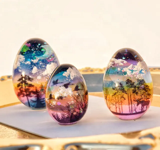 Dlr1219 Groothandel Diy Easter Crystal Drop Lijm Uv Lijm Mini Kleine Ei Waterdruppel Spiegel Siliconen Mallen Voor Epoxyhars