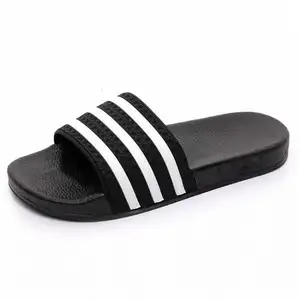 Stripe pattern bathroom slipper PVC soft men's Slipper Custom logo available printed logo slipper