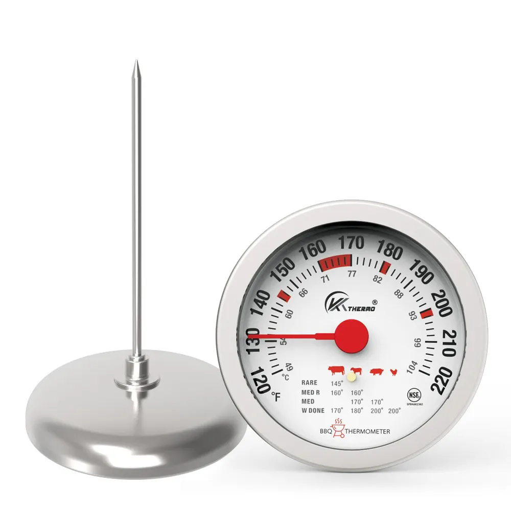 Dial Quick Read Meat - NSF Approved instant thermometer glass safety leaved in oven grill for bbq meat