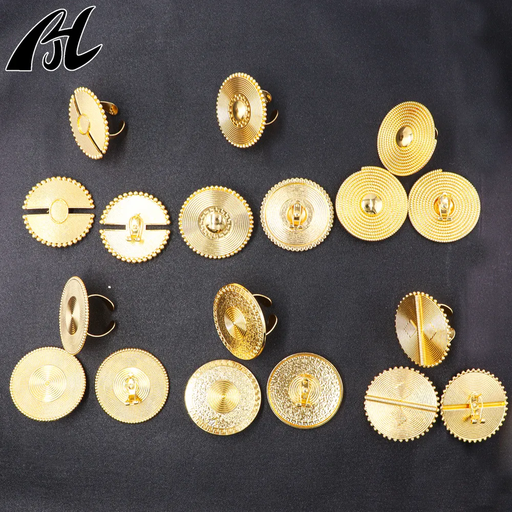 Best Selling Ethlyn Ethiopian Brass Jewelry Sets Dubai Gold Plated Stud Earring Ring Greek Style Brazilian Weddings Jewelry Set