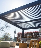 Pergola bioclimatique en aluminium pour restaurant en plein air, toit ouvrant, toit à lames réglables, couverture de patio