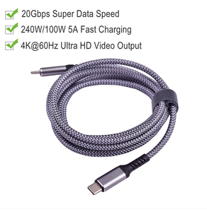 240W <span class=keywords><strong>USB</strong></span> tipo <span class=keywords><strong>C</strong></span> a <span class=keywords><strong>USB</strong></span> <span class=keywords><strong>C</strong></span> Cable PD 3,1 carga rápida OEM fábrica 100W 3,2 Gen2 USBC 10Gbps 20Gbps transferencia de datos <span class=keywords><strong>Kabel</strong></span> 1m 2m 3m - Product Image 2