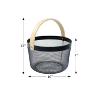 Panier en treillis métallique avec poignée, écologique, gain de place, forme ovale 27x18cm, organisateur de rangement pour cuisine, pique-nique, collecte d'œufs
