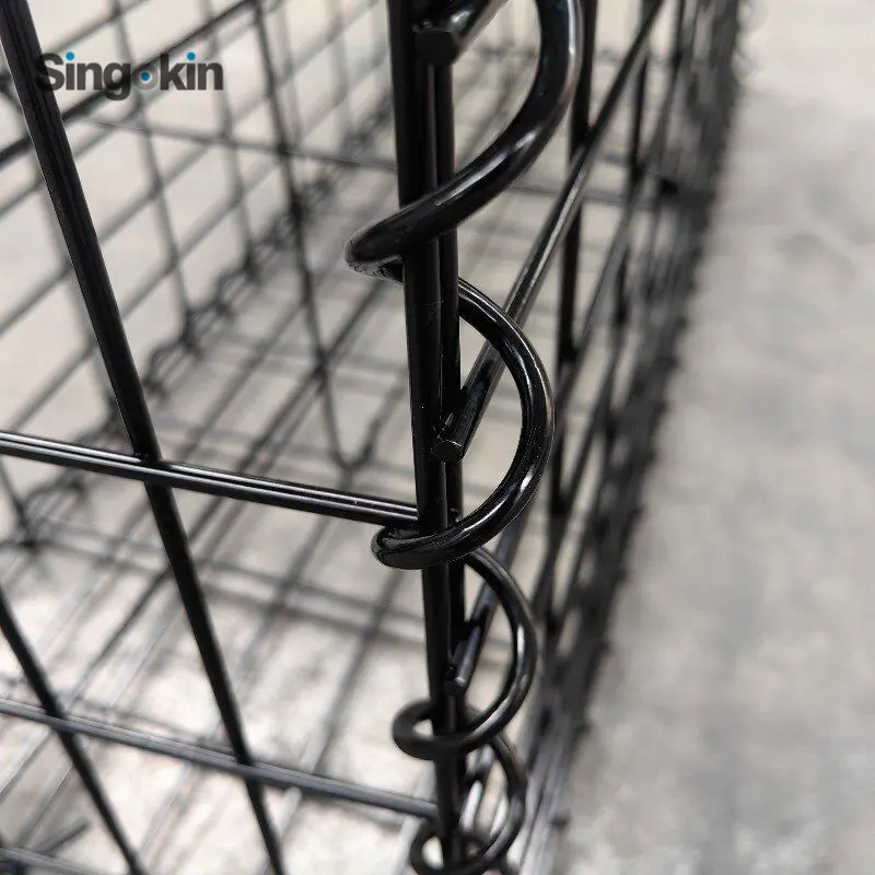 Black powder coated 2''x4'' welded metal stone gabion basket wire mesh gabion