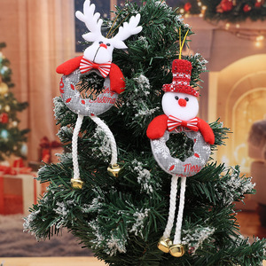 LINGKAI Santa Snowman <b>Reindeer</b> Bear Doll Pendant With Golden Bells Christmas Hanging Ornaments <b>Xmas</b> Tree Decor - Product Image 3