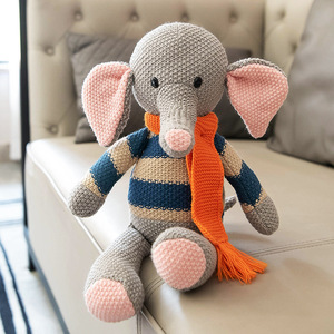 Greenmart Jouet en peluche de laine tricoté à la main personnalisé en coton doux Poupées en peluche-Bébé ours éléphant lion compagnon de sommeil PP Fill - Product Image 2