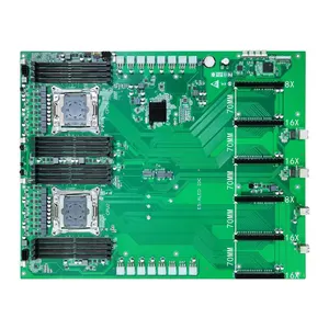 高质量C612至强E5电脑主板LGA2011-3双局域网16 DDR4 Msata 6 GPU PCIE M.2电脑主板