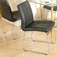 Chaises de salle à manger en similicuir, chaises de salle à manger noires et modernes pour la cuisine et le salon