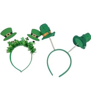St. Patrick günü Snap-On kafa bandı yeşil kafa Boppers-silindir şapka-parti kostüm süslemeleri