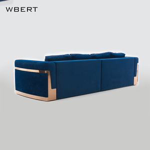 Juego de Sofás de Cuero de Alta Gama Estilo Italiano Moderno WBERT, <span class=keywords><strong>Muebles</strong></span> Tapizados de Lujo Ligero para Villa, Sofá de Tela de Terciopelo para Sala de Estar - Product Image 5
