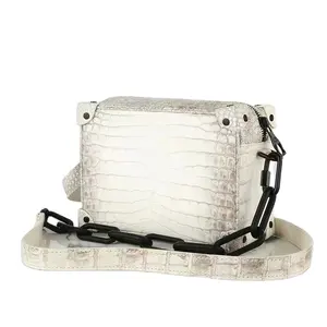 Hot sale fashion luxury unisex real original natural authentic crocodile leather chain bag mini soft trunk bag