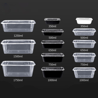 Boîte d'emballage à emporter avec logo personnalisé en gros Conteneurs pour la préparation des repas en plastique Boîte pour aliments avec couvercle