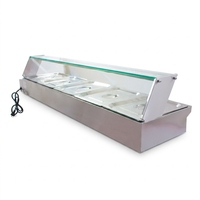 Elektrischer Tisch-Bain-Marie Speisenwärmer 5 304 Edelstahl Buffet-Server mit Thermostat für Restaurant Catering Gewerbeküche