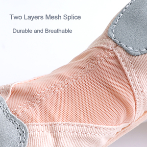 Chaussons de danse pour femmes et filles, chaussures de danse pour académie de danse, trois semelles souples fendues, tissu extensible, maille, pantoufles de danse - Product Image 6