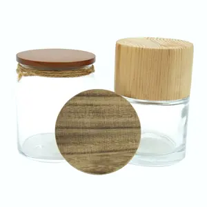 Creme gläser korken bambus deckel caps sticks schilf stopper schwarz holz verschlüsse Haodexin kosmetische glas kerze gläser basen halter