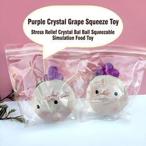 Cute Grape <b>Crystal</b> <b>Ball</b> Squishy Mud Feel Slow Rebound Sensory Decompression Toy Anxiety Relief Stress Relief Squeeze Toy - Product Image 3