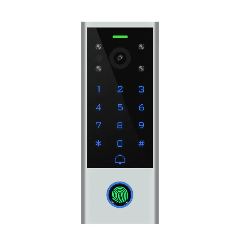 Nouvel accès intelligent à l'interphone vidéo WiFi, clavier tactile numérique étanche, contrôle d'accès, verrouillage de porte par empreinte digitale avec l'application Tuya