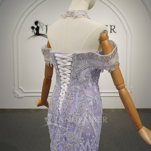 Robe de Quinceañera Sirène Moderne Lavande Gt26066 avec Décolleté Cœur, Appliques de Dentelle Perlées et Traîne Chapelle 100% Polyester - Product Image 3