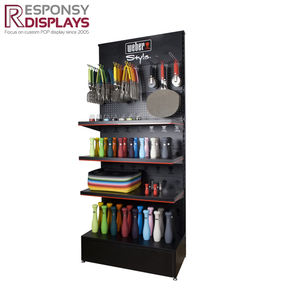 Grand présentoir de sol multifonction en métal personnalisé pour articles de cuisine et ustensiles de cuisine - Product Image 5