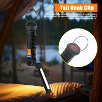 Lampe de poche LED COB portable, Rechargeable par USB, lanterne magnétique suspendue avec batterie intégrée, torche de camping