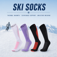 Chaussettes de ski tricotées mi-hautes pour hommes, femmes et jeunes, anti-humidité, rembourrées, antidérapantes, pour le snowboard, la randonnée et les sports