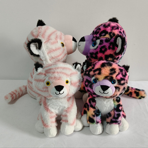 Vente en gros de jouets en <span class=keywords><strong>peluche</strong></span> colorés léopard et tigre rose animaux en <span class=keywords><strong>peluche</strong></span> doux avec des <span class=keywords><strong>yeux</strong></span> brillants pour enfants cadeaux et décoration de chambre - Product Image 1