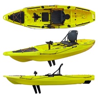 Kayak à pédales monoplace pour une personne Kayak de pêche avec pédalier Kayak en plastique PE à vendre
