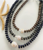 Natural Baroque Pearls Rainbow Gemstone Necklace Chunky Freshwater Pearl Natural Stone Bead Choker Vacation Jewelry Set Gift