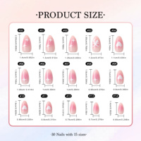 Vente en gros 30 pièces ongles courts fard à joues aux amandes motif de joues rinçage ongles à presser Gel souple couverture complète conseils de prêt à porter